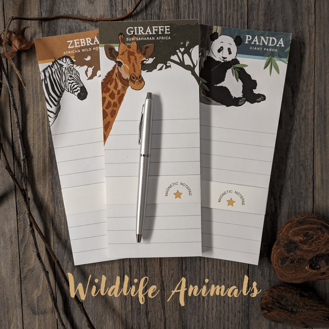 Fun Animal Note Pad Wildlife Notepads With Pen, and Magnet - Etsy