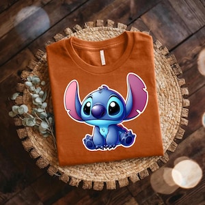 Cute Cartoon Stitch Unisex Tee, Fun Graphic Tee, Gift for Kids & Adults, Disney Fan T-Shirt, Summer Wear, Birthday Present