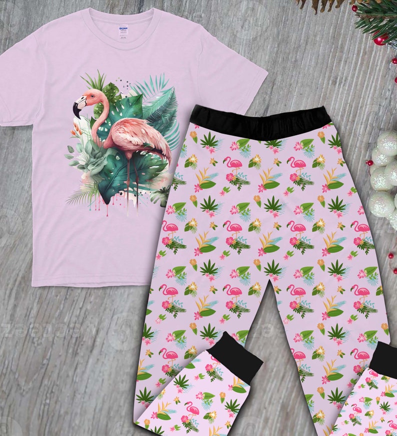 Flamingos Pajamas Set, Flamingos Pyjamas, Flamingos Lovers Pajama
