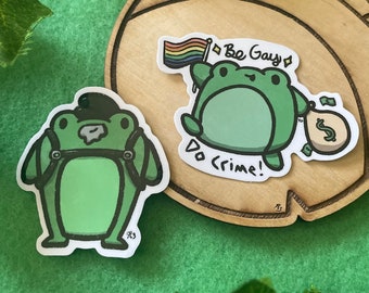 Be gay do crime and leather Pride Frogs Vinyl stickers