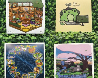 5in x 5in Frog Prints Vol. 4 (Blooming Bog, Gamin, Zodiac, Cherry Blossom)