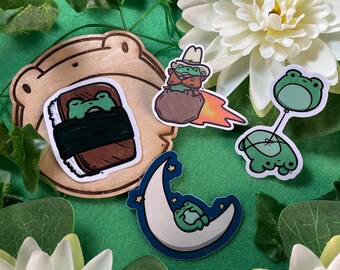 Floating Frogs Vinyl stickers (Moon, Meteor, Musibi, Balloon)