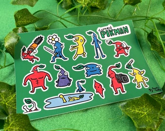 Cursed Pikman Sticker Sheet| Cute, Sticker, sticker pack
