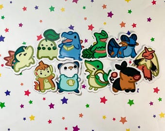 Doodlemon Stickers Vol.Starters | Video Game Stickers, Cute, Sticker, poke, sticker pack