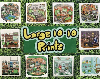 Impresiones grandes de ranitas de 10 x 10 pulgadas