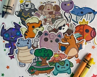 Pegatinas de Doodlemon Vol. 2. / Pegatinas de videojuegos, lindas, pegatinas, pinchazos, paquete de pegatinas