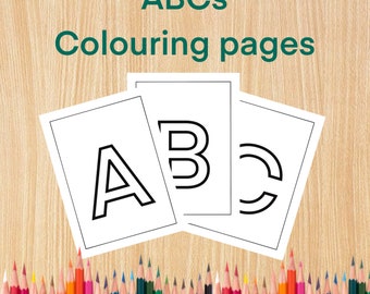 Minimal Alphabet Colouring Pages Printable Coloring Book for children