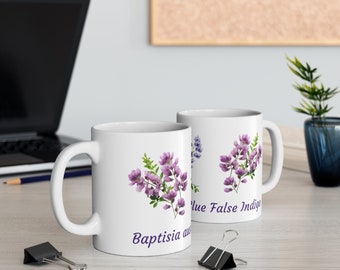 Garden Mug, Baptisia australis Blooms, Gardening Mug, Gardening Gift, Flower Mug