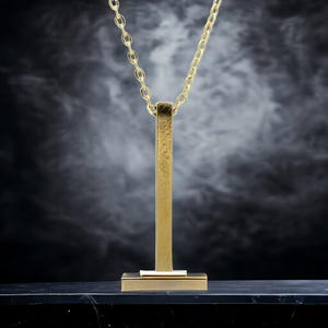 Gold Bar Halskette, Minimalist Rechteck Anhänger, Eleganter Unisex Schmuck, Schlankes Geometrisches Design, Geschenk für Männer und Frauen