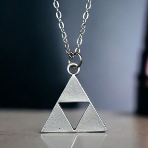 Legend of Zelda Necklace - Royal Crest Triforce Pendant - Hylian Crest Jewelry for Gamers - Triangle Pendant - Gift for Him