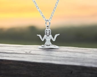 Naszyjnik Yogi, Akcesorium do Jogi, Srebrny Wisiorek do Jogi, Biżuteria Medytacyjna, Prezent dla Joginów, Naszyjnik Czakry
