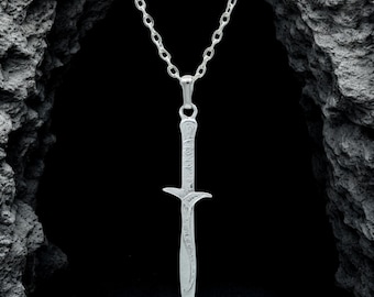 Legend of Zelda Sword Necklace, Master Sword Pendant, Unisex Gamer Jewelry, Video Game Cosplay Gift, Silver-Plated Fantasy Necklace