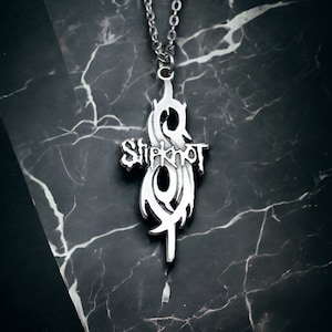 Collier avec logo nœud coulant, collier logo groupe de métaux lourds, pendentif symbole du groupe, accessoire rocker, cadeau idéal pour les amateurs de métal