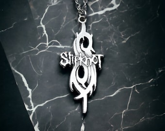 Slipknot Logo Necklace - Heavy Metal Band Logo Necklace,Band Symbol Pendant, Rocker Accessory, Perfect Metalhead Gift