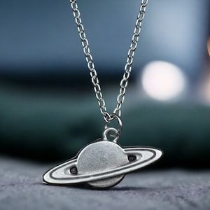 Saturn Planet Necklace, Handcrafted Saturn Pendant, Unique Astronomy Jewelry, Galaxy Inspired Necklace, Gift for Space Lovers