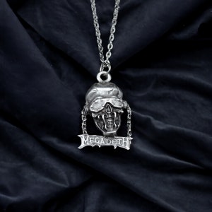Megadeath Necklace, Rocker Style Accessory, Heavy Metal Sytle, Rock Band Pendant, Perfect Gift for Music Lovers