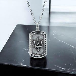 Poseidon Trident Necklace, Ocean God Pendant, Greek Mythology Jewelry for Men and Women, Sea-Inspired Necklace, Gift for Mythology Lovers