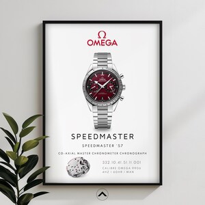 Omega Speedmaster '57 Watch poster, Omega vintage watch print, Swiss watch print horology wall art, Omega watch connoisseur gift idea 23016