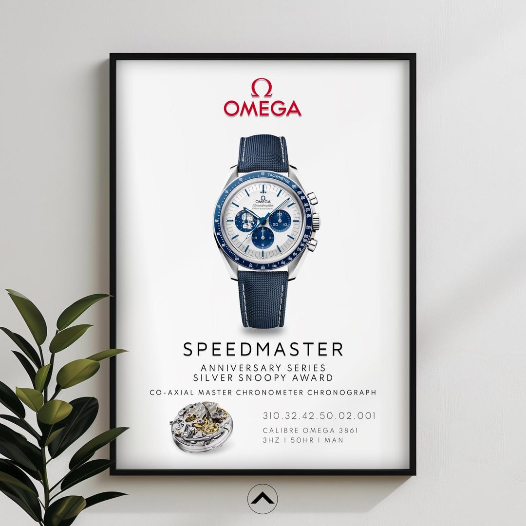 Omega Speedmaster Moonwatch Snoopy Anniversary Watch Poster, Omega 