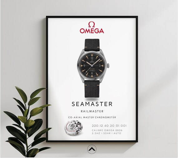 Omega Seamaster Railmaster Poster Vintage Omega Chronometer Luxury Watch Print Swiss Wrist Watch Home Decor Railway Men s Automatic Watch Etsy Canada