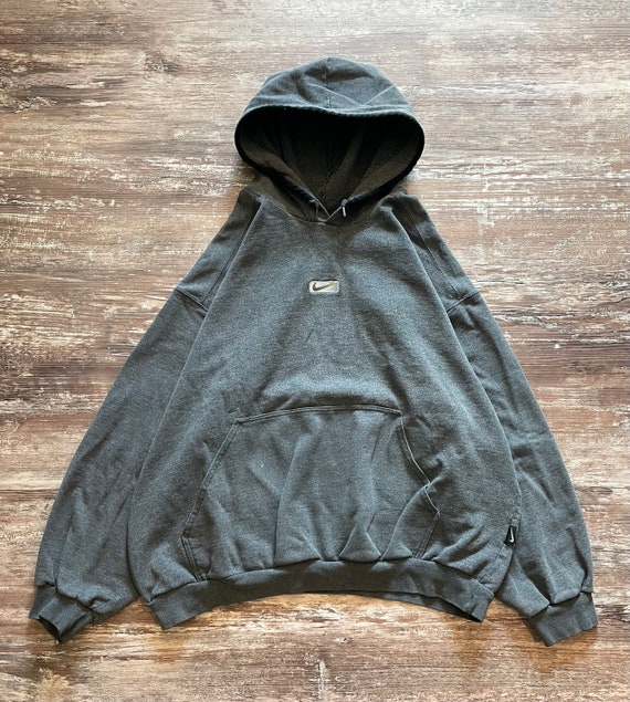 Vintage 90s Nike Center Check Hoodie Sweatshirt - image 1