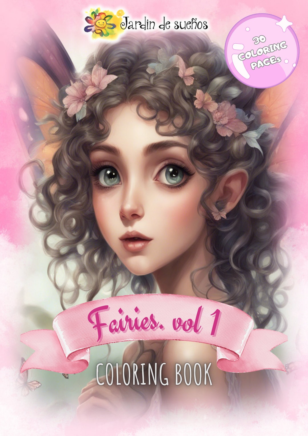 Fairies volume 1 Coloring Book for Kids, Fairies Coloring Book Etsy