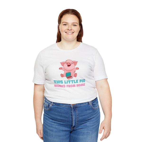 Work From Home Office Tee - Unisex 'This Little Pig' Graphic T-Shirt | Co-Worker Gift Idea | By the Hybrid Hustles WFH Clothing Collection