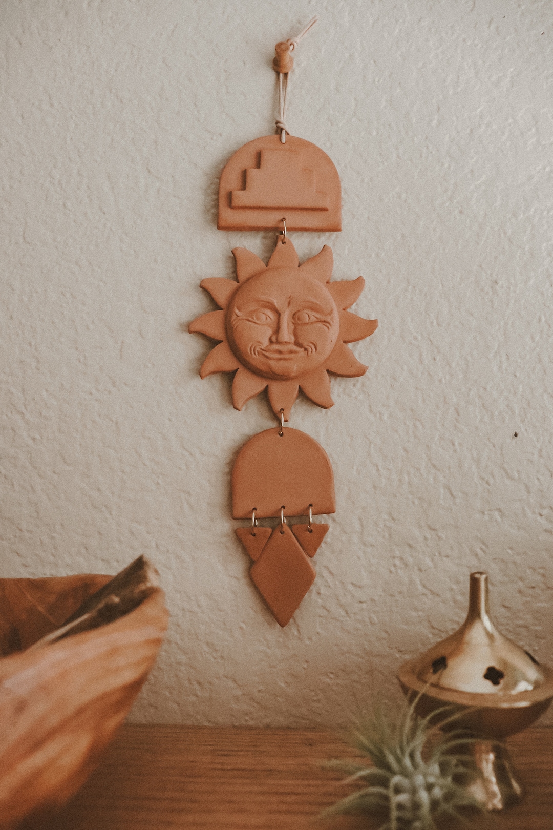 Vintage Sun Face Clay Wall Hanging: Southwestern Aztec Decor - Etsy