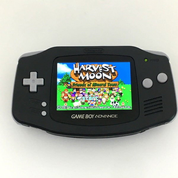 Authentic Refurbished Excellent Nintendo Gameboy Advance GBA Black Handheld Gaming BACKLIT IPS And Rechargeable Battery