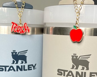 Teacher Tumbler Charm: Apple or 'Teach' Cup Accessory