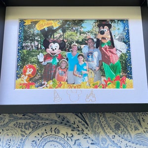Magical Mouse Character Picture Frame Mat | Custom Gift Ideas | Gift For Picture Lover | 5x7 Frame | Disney Parks Memory | Disney Photo Gift