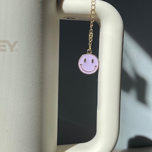 Smiley Face Cup Charm | Stanley Charm Water Bottle Charm Yeti Bottles Stanley Tumbler Handle Charm Owala Bottle Accessory Water Bottle Fun