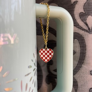 Heart Cup Charm | Stanley Cup Tumbler Yeti Owala Keychain Heart Keychain Tumbler Charm Personalized Valentines Day Gift for her