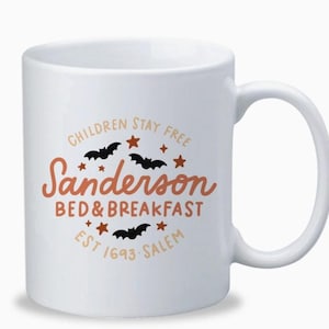 Sanderson Bed and Breakfast, Hocus Pocus, Sanderson B&B-mok, Sanderson Sisters, Halloween-mok, Salem-heksen, Spooky Halloween-mok