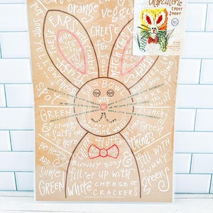 May include: A printable guide for making a charcuterie bunny. The guide includes instructions for making the bunny's ears, whiskers, body, and other details. The guide also includes a cheat sheet for making a charcuterie bunny.