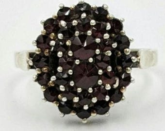 アンティーク ヴィンテージ ボヘミアン ガーネット リング ブローチ セット ボヘミアンガーネット シルバーリング ヨーロッパアンティーク