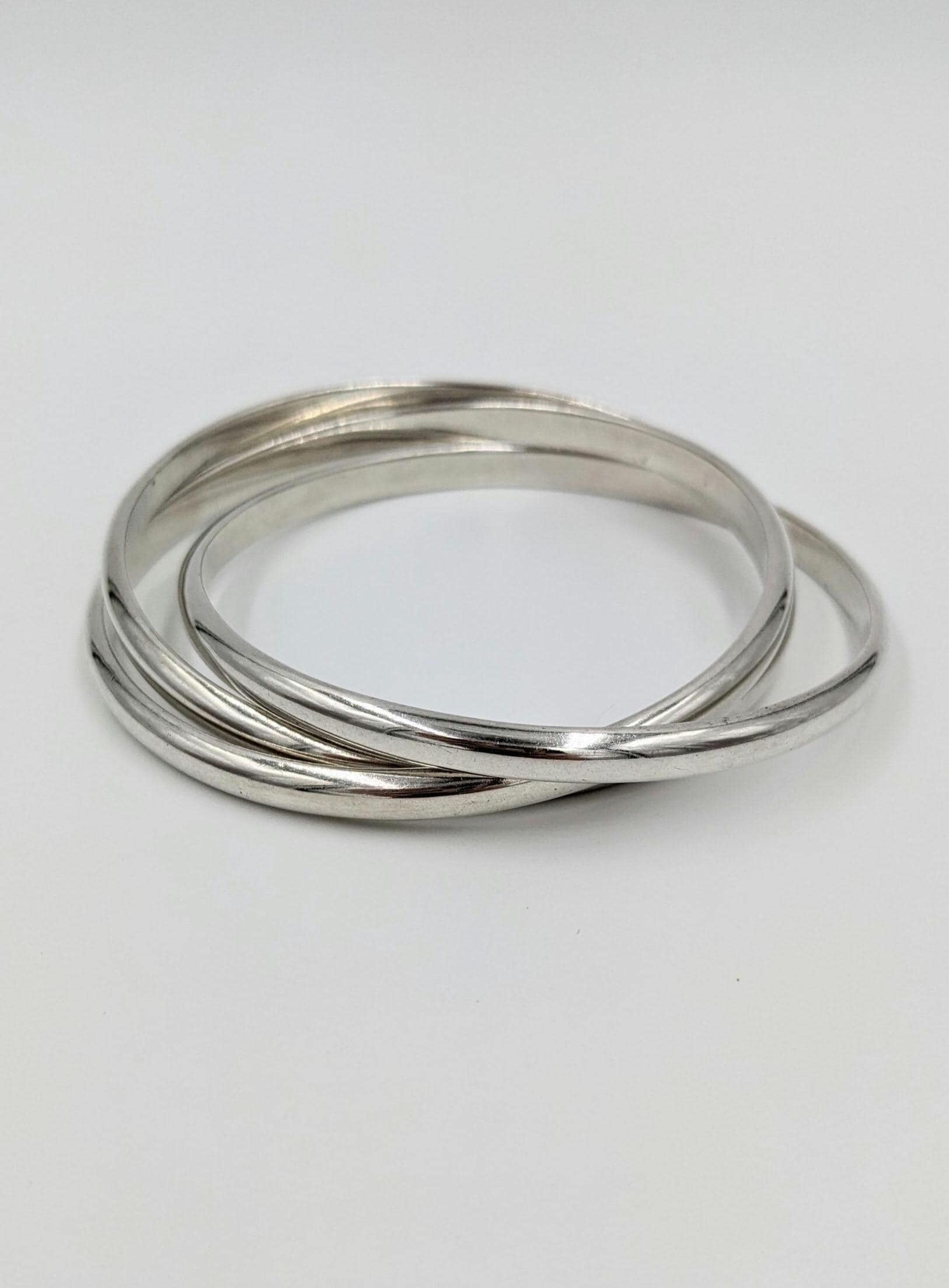 Tame Signed Designer Sterling Silver Triple Bangle Bracelet - Etsy
