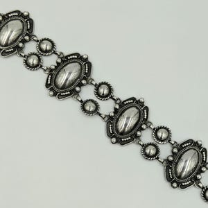 Antique Sterling Silver Unmarked Early Mexico Silver Large Link Bracelet