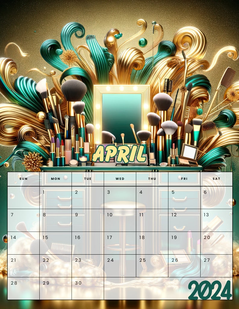 2024 Stunning Makeup Artist Calendars Customizable, Highquality