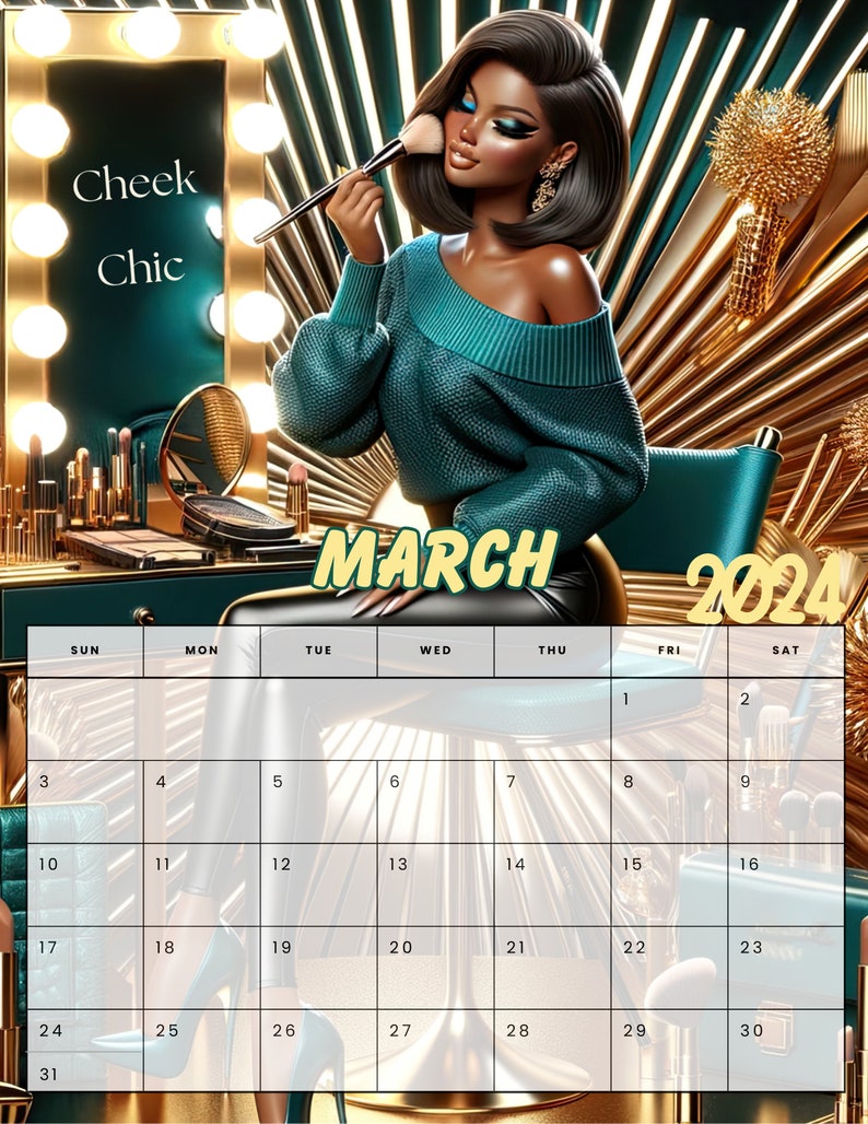 2024 Stunning Makeup Artist Calendars Customizable, Highquality