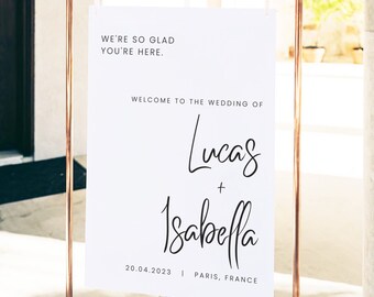 Minimalist Wedding Welcome Sign Template, Modern Wedding Design, Printable Sign for Weddings, Canva Editable Template, Welcome Sign