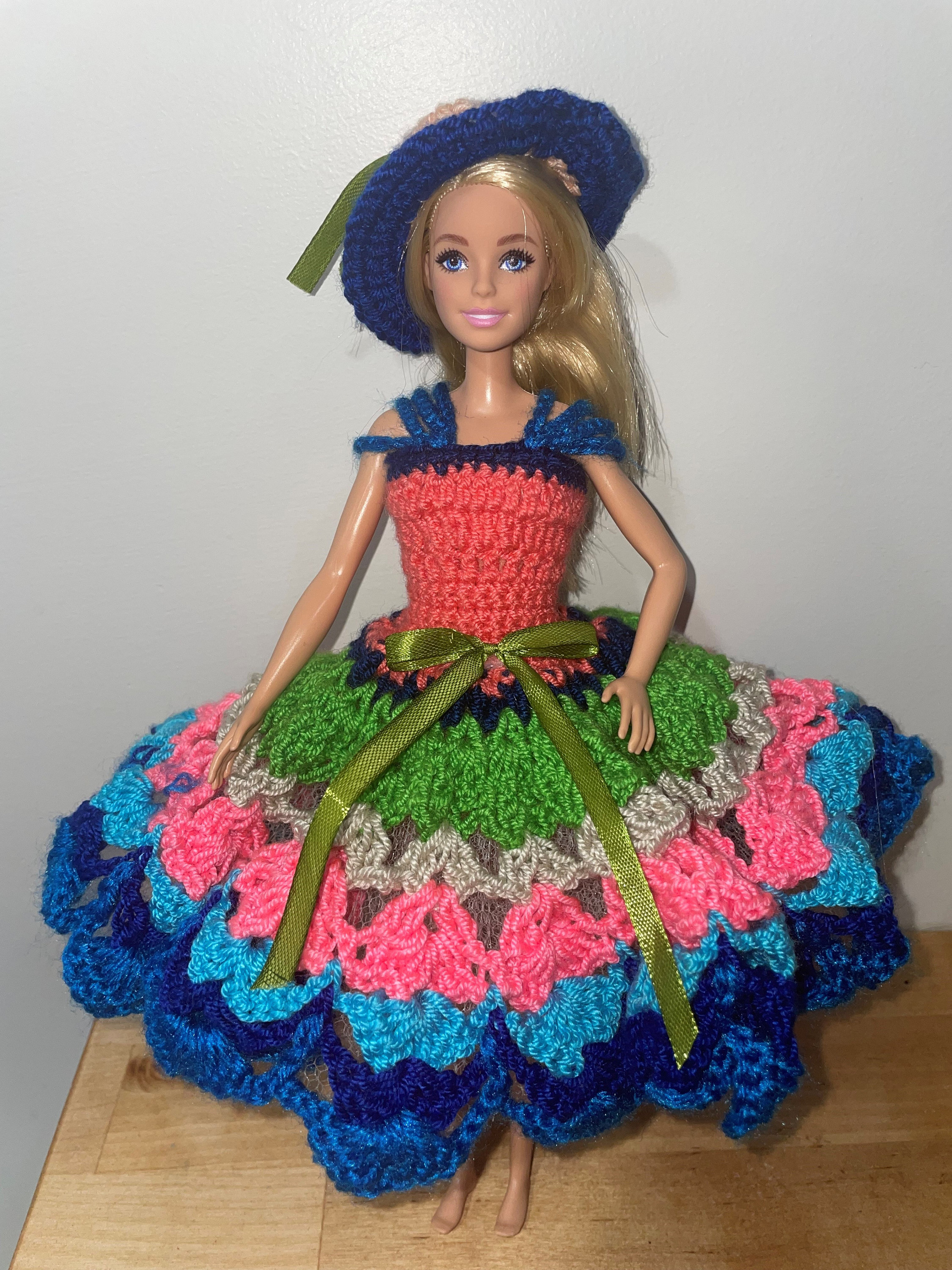 barbie crochet dresses Handmade crochet barbie dress