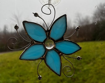 Embellished flower suncatcher