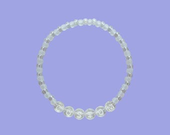 Custom Word Beaded Bracelet, Personalised Name Band, Frosted Seed Bead Jewellery, Winter Kandi Cuff
