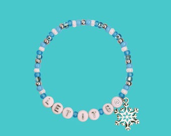Let It Go Bracelet, Frozen Jewelry, Snowflake Charm