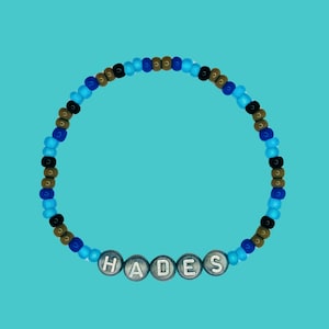 Hades Beaded Bracelet, Blue & Silver Villain Jewelry, Mythology Inspired Accessory