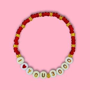 Pulsera de 3000 cuentas "Te amo", brazalete apilable inspirado en superhéroes, joyería de final de juego, regalo romántico para él y para ella.