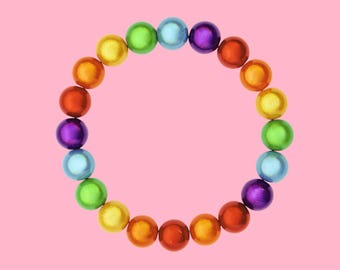 Core Memory Beaded Bracelet, Inside Out Inspired Gift, Reflective Rainbow Disneybound Jewelry