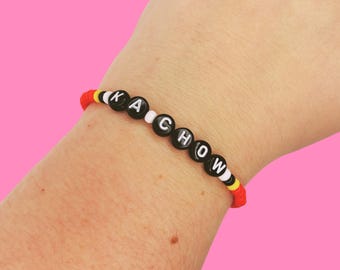 Ka Chow Beaded Bracelet, Red Racer Jewelry, Lightning McQueen Disneybound, Theme Park Accessory