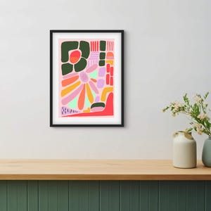 Garden Party - Colourful Art Print, Flowers, Moden Art Print, Gallery Wall Art, Maximalist Wall Art, Modern Home Decor